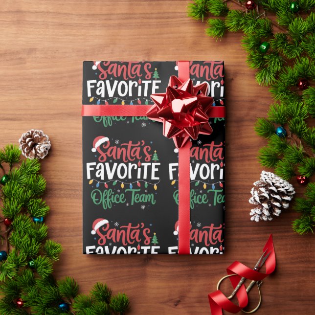 Santa's Favorite Office Team Christmas Funny Work  Wrapping Paper (Holiday Gift)