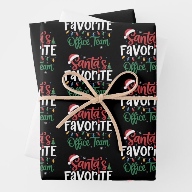 Santa's Favorite Office Team Christmas Funny Work  Wrapping Paper Sheets (In situ)