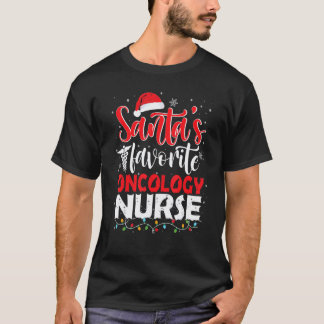 Santa's Favorite Oncology Nurse Christmas Light Sa T-Shirt