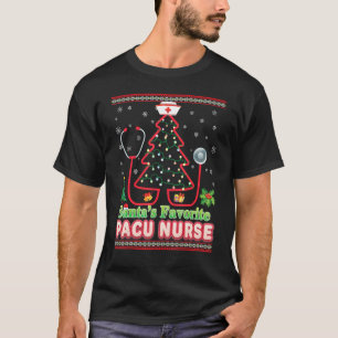 Santa's Favorite Pacu Nurse Christmas Tree Stethos T-Shirt