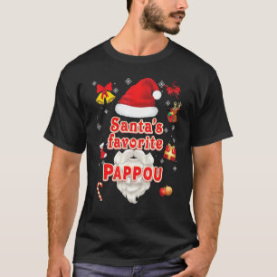 Santa's Favorite Pappou Christmas Santa Claus Ugly T-Shirt