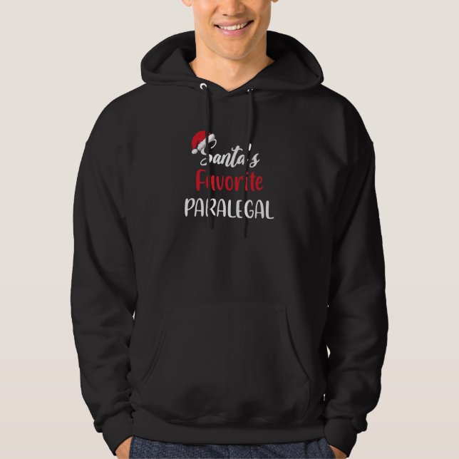 Santas Favorite Paralegal   Christmas   Pajama Xma Hoodie (Front)