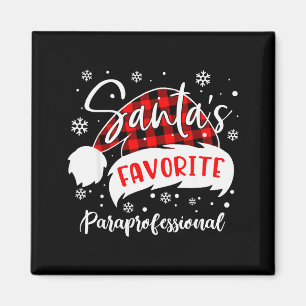 Santa's Favorite Paraprofessional Hat Flannel Chri Magnet