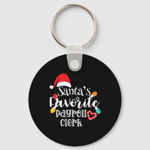 Santa's Favorite Payroll Clerk Christmas Lights Sa Keychain