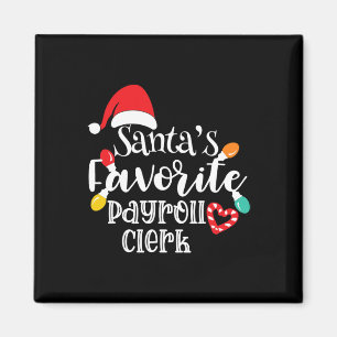 Santa's Favorite Payroll Clerk Christmas Lights Sa Magnet