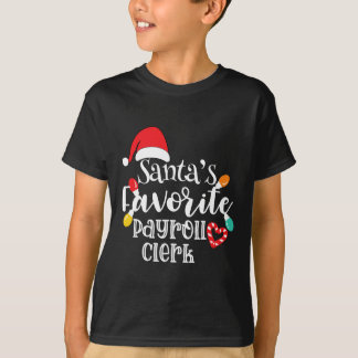 Santa's Favorite Payroll Clerk Christmas Lights Sa T-Shirt
