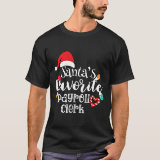 Santa's Favorite Payroll Clerk Christmas Lights Sa T-Shirt