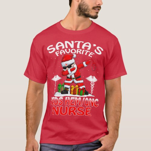 Santas Favorite Peds Hem Onc Nurse Christmas T Shi T_Shirt
