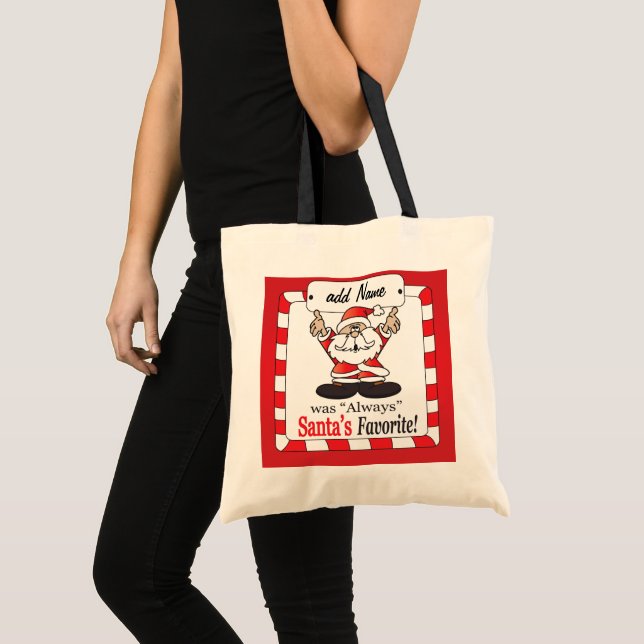 Santa's Favorite - Personalize Tote Bag (Front (Product))