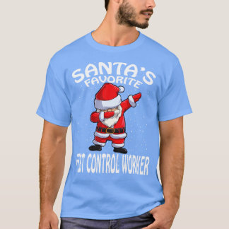 Santas Favorite Pest Control Worker Christmas T-Shirt