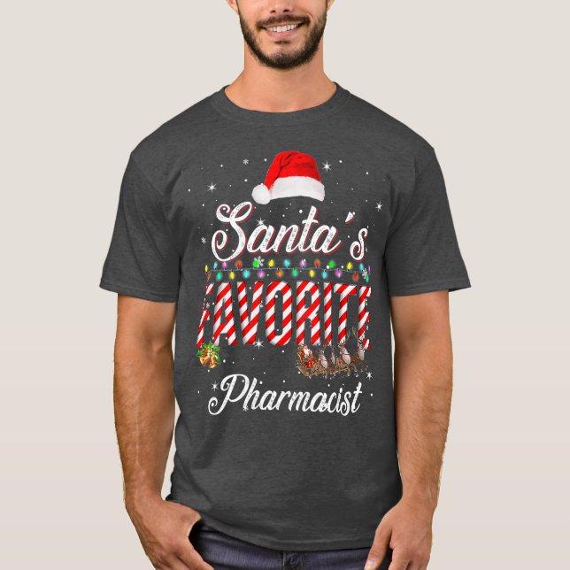 Santas favorite Pharmacist christmas xmas gift T-Shirt (Front)