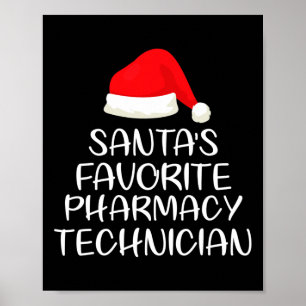 Santa's Favorite Pharmacy Technician Matching Fami Poster
