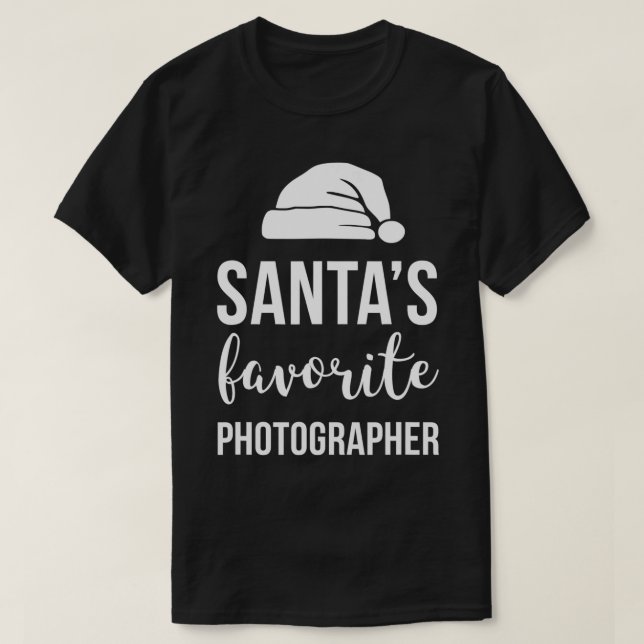 Santas Favorite Photographer Funny Christmas  T-Shirt (Design Front)