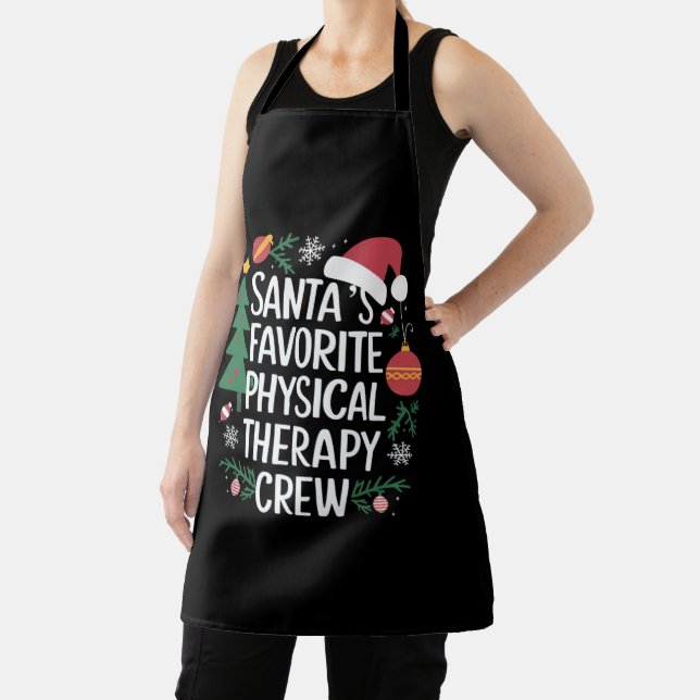 Santa's Favorite Physical Therapy Crew Christmas Apron (Insitu)