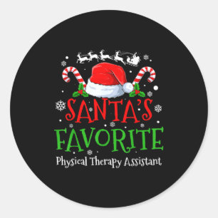 Santa's Favorite Physical Therapy Istant Christmas Classic Round Sticker
