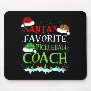 Santa's favorite pickleball coach fun christmas mouse pad