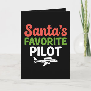 Santa's Favorite Pilot Christmas Aviation Airplane Card