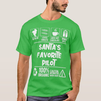 Santas Favorite Pilot Christmas HO HO T-Shirt