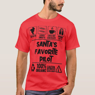 Santas Favorite Pilot Christmas T-Shirt