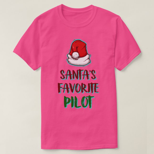 Santas Favorite Pilot Funny Santa Claus Christmas  T-Shirt (Design Front)