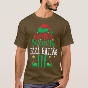 Santas Favorite Pizza Eating Elf Christmas Matchin T-Shirt