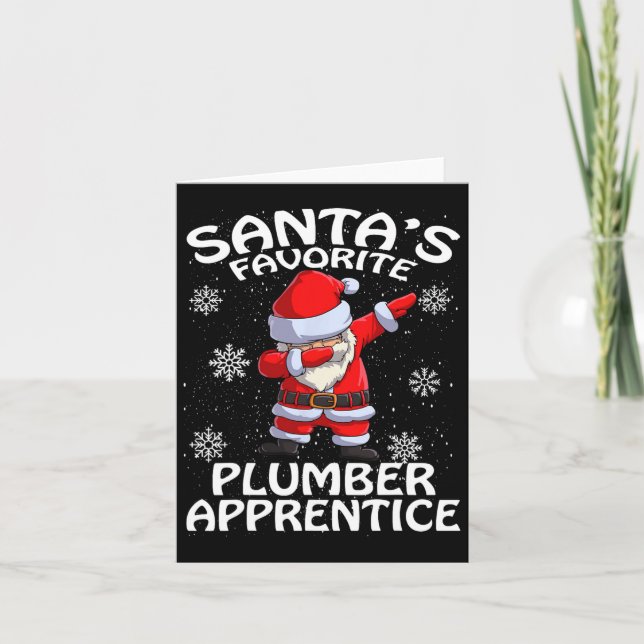 Santa's Favorite Plumber Apprentice Christmas  Card (Front)