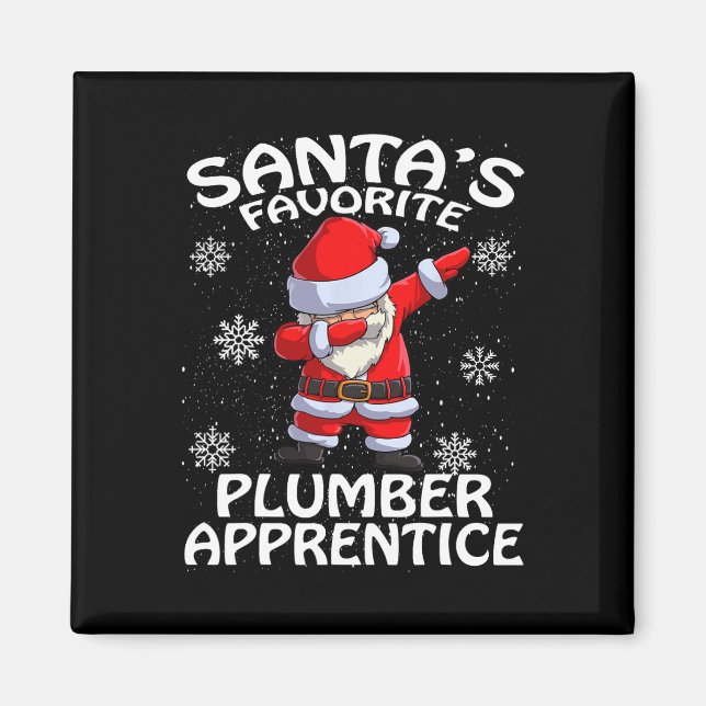 Santa's Favorite Plumber Apprentice Christmas  Magnet (Front)