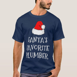 Santas Favorite Plumber Christmas Funny Gift T-Shirt