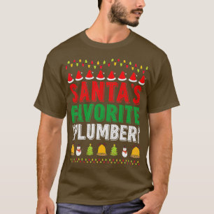 Santas Favorite Plumber Christmas Ornament Xmas T-Shirt