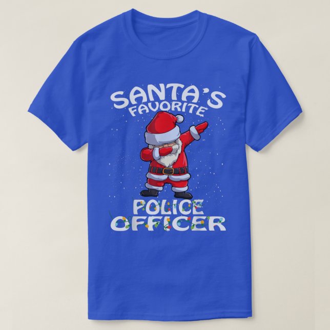 Santa's Favorite Police Officer Christmas  T-Shirt (Design Front)