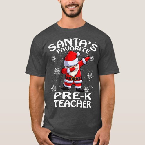 Santas Favorite Pre K Teacher Christmas T_Shirt