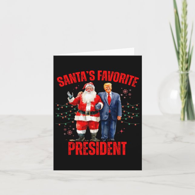 Santa's Favorite President Christmas Cute Trump Ho Card (Front)