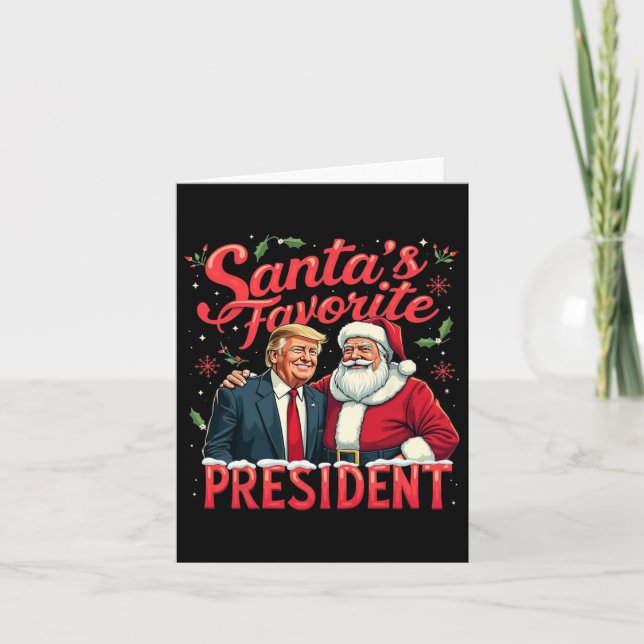 Santa's Favorite President Christmas Funny Trump X Card (Front)