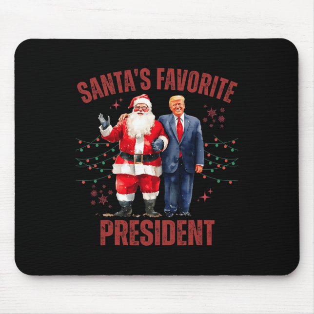 Santa's Favorite President Christmas Funny Trump X Mouse Pad (Front)