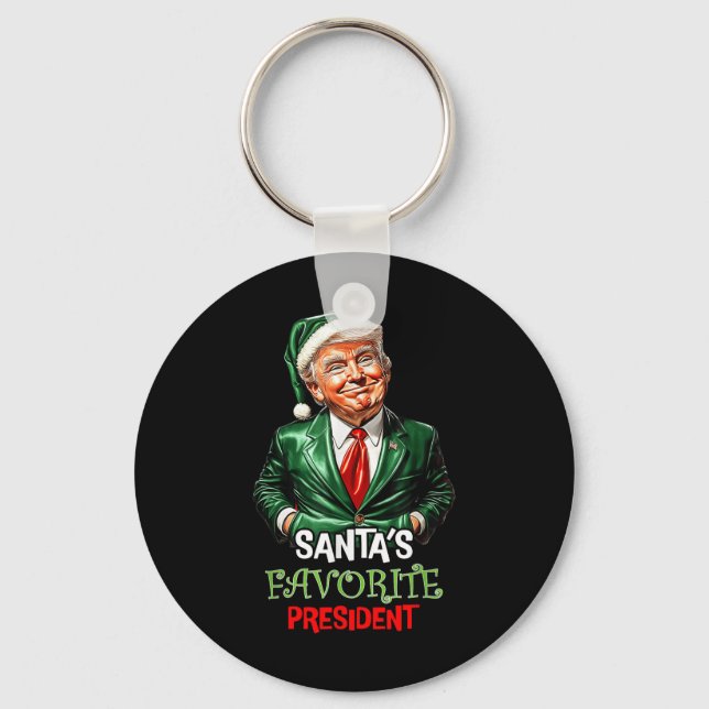 Santas Favorite President Funny Santa Trump 2024 Keychain (Front)