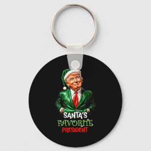 Santa's Favorite President Funny Santa Trump 2024 Keychain