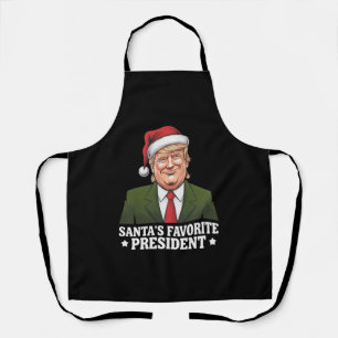 Santa's Favorite President Funny Trump Christmas Apron