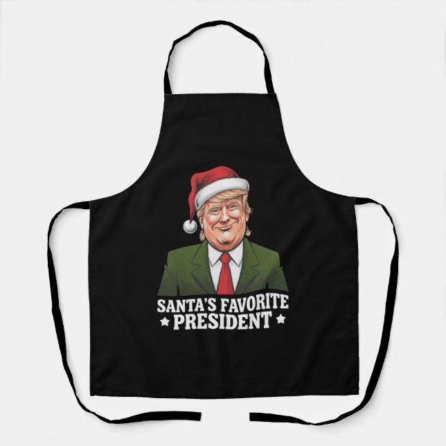 Santa's Favorite President Funny Trump Christmas Apron (Front)