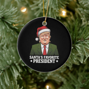 Santa's Favorite President Funny Trump Christmas Ceramic Ornament