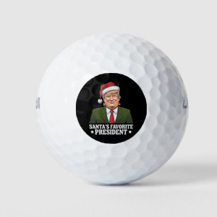 Santa's Favorite President Funny Trump Christmas Golf Balls