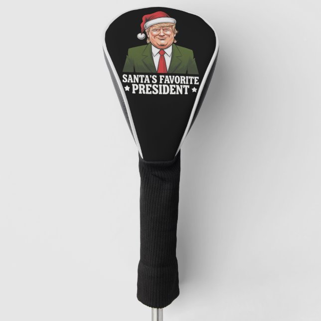 Santa's Favorite President Funny Trump Christmas Golf Head Cover (Front)