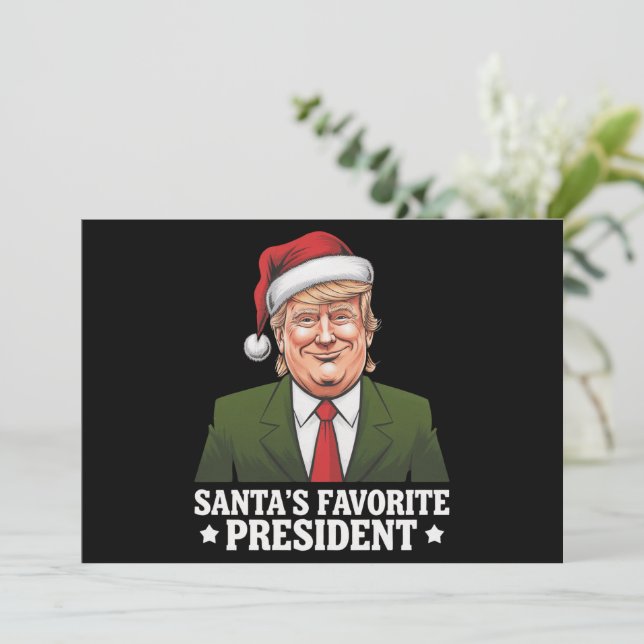 Santa's Favorite President Funny Trump Christmas Holiday Card (Standing Front)