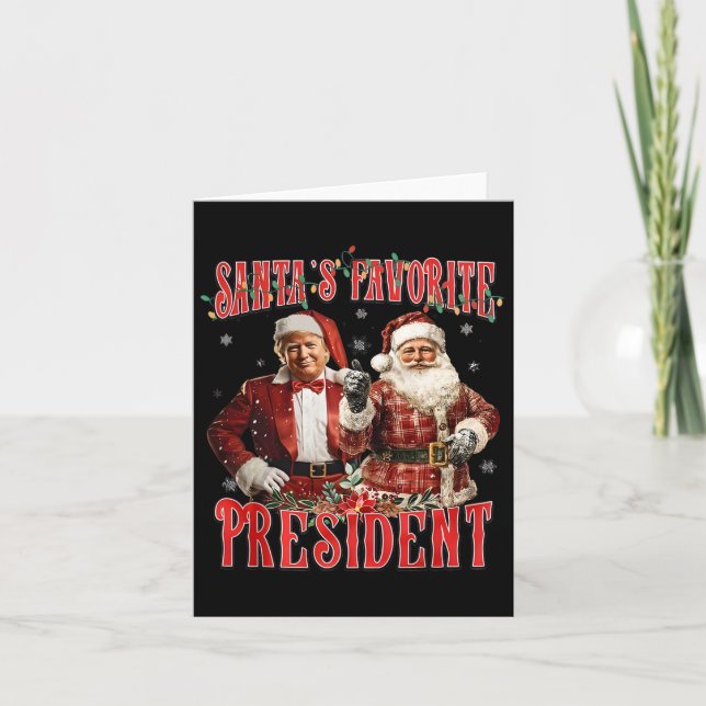 Santa's Favorite President Funny Trump Christmas P Card (Front)