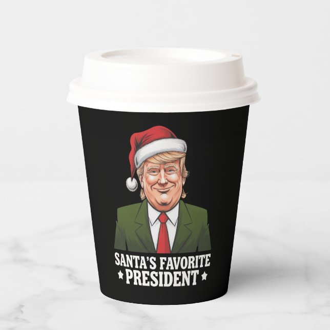 Santa's Favorite President Funny Trump Christmas Paper Cups (Front)