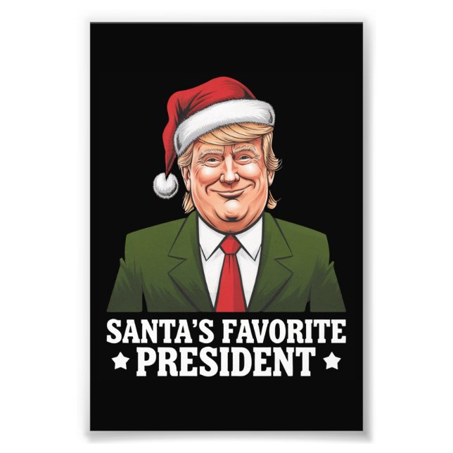 Santa's Favorite President Funny Trump Christmas Photo Print (Front)