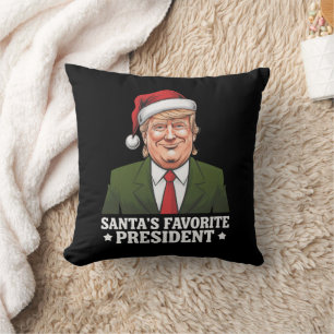 Santa's Favorite President Funny Trump Christmas Throw Pillow