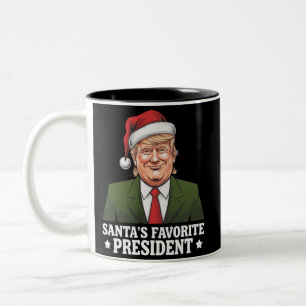 Santa's Favorite President Funny Trump Christmas Two-Tone Coffee Mug