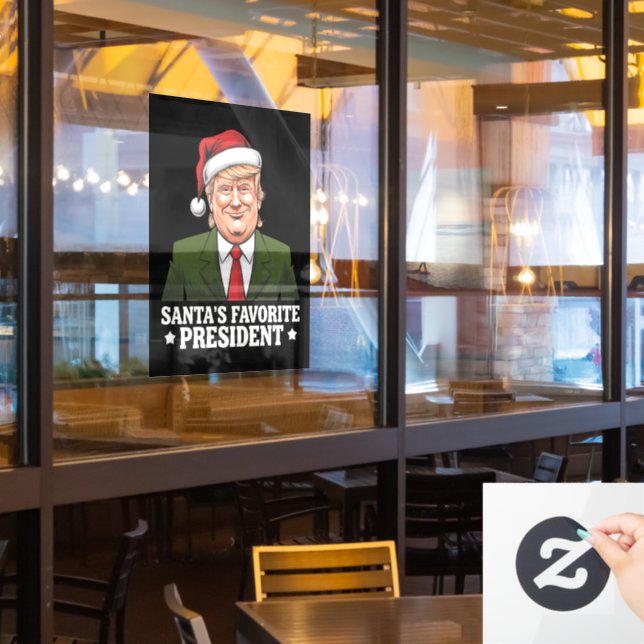 Santa's Favorite President Funny Trump Christmas Window Cling (Restaurant Window)