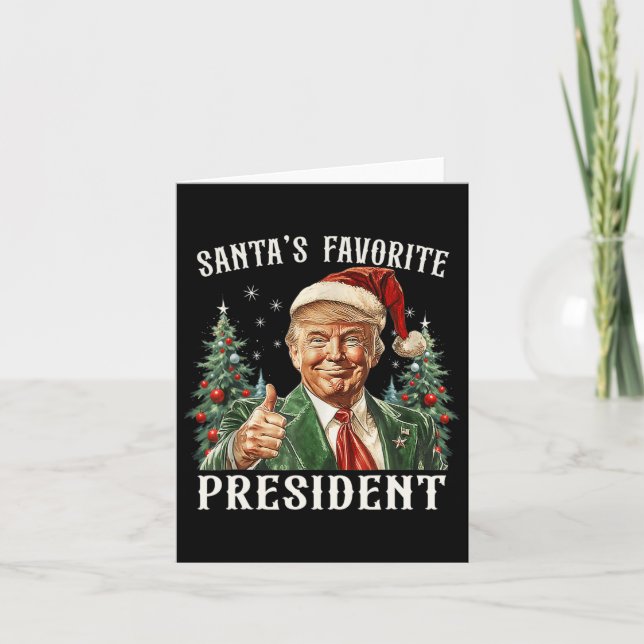 Santa's Favorite President Funny Trump Christmas X Card (Front)