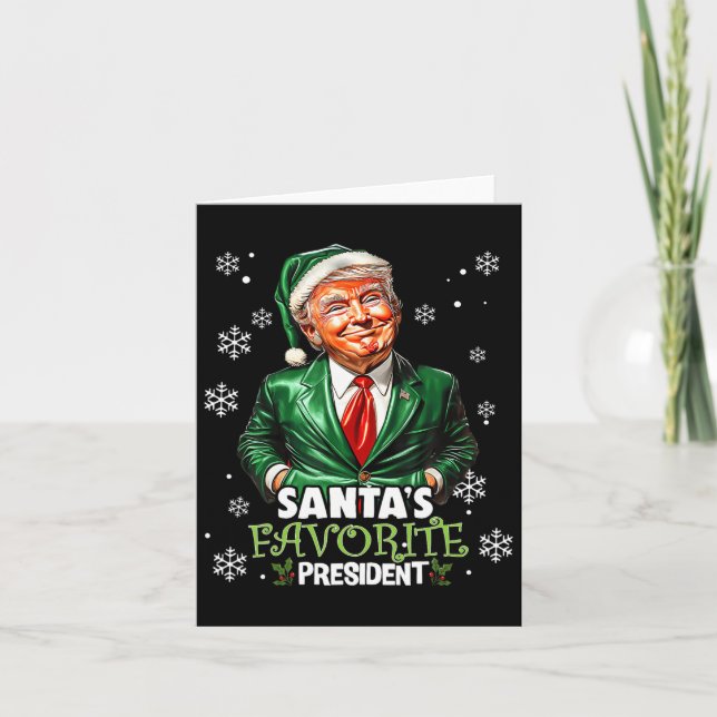Santa's Favorite President Funny Trump Christmas X Card (Front)